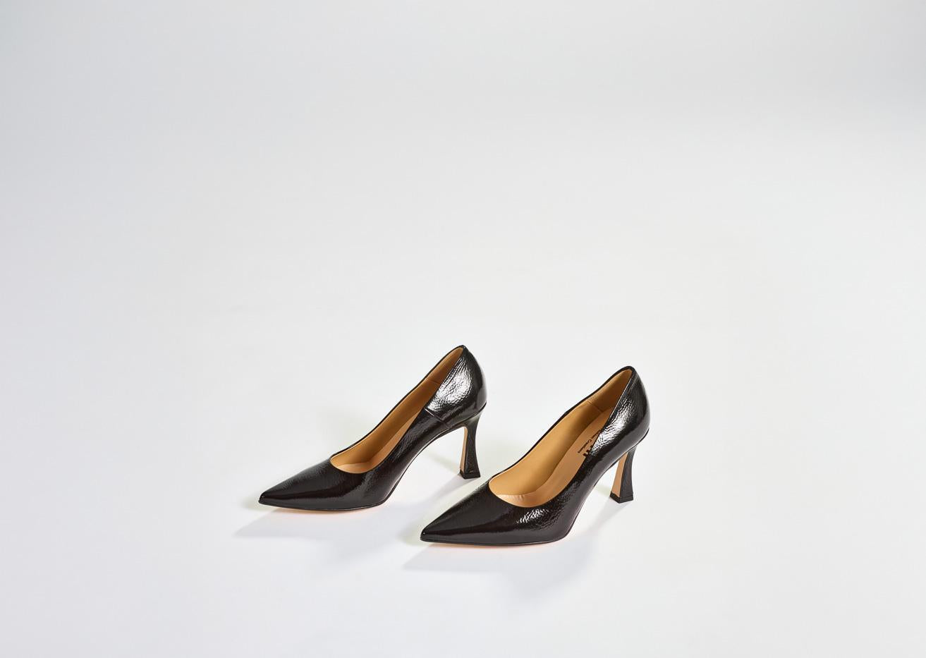 Pump met hoge hak - Zwart glans