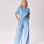 Soepelvallende jeansblouse - Jeans