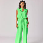 Wijde broek met rekker - Neon green
