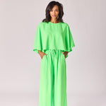 Wijde broek met rekker - Neon green