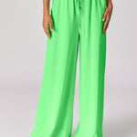 Wijde broek met rekker - Neon green