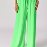 Wijde broek met rekker - Neon green