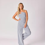 Bustier top in stretchstof - Blue stripe