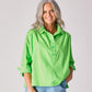 Blouse met hemdkraagje - Neon green