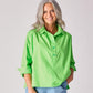 Blouse met hemdkraagje - Neon green