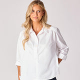 Blouse met hemdkraagje - White