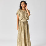 Rok in frippé satijn - Pistache