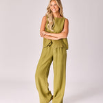 Linnen top - Olive