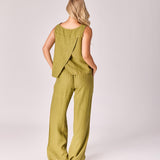 Linnen top - Olive