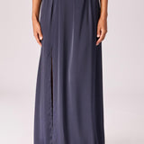 Lange rok in satijn - Navy