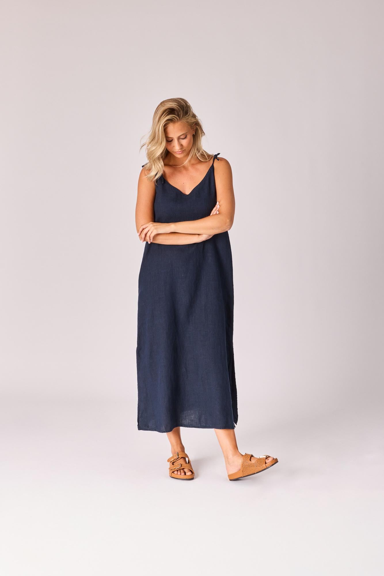 Linnen bain-soleil - Navy