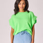 Pull met schouderdetail - Neon Green