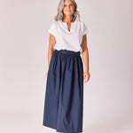 A-lijn rok uit katoen - Navy