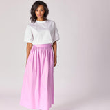 A-lijn rok uit katoen - Lavender pink