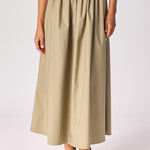 A-lijn rok uit katoen - Pistache