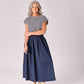 A-lijn rok uit katoen - Navy