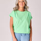 T-shirt met schouderdetail - Neon green