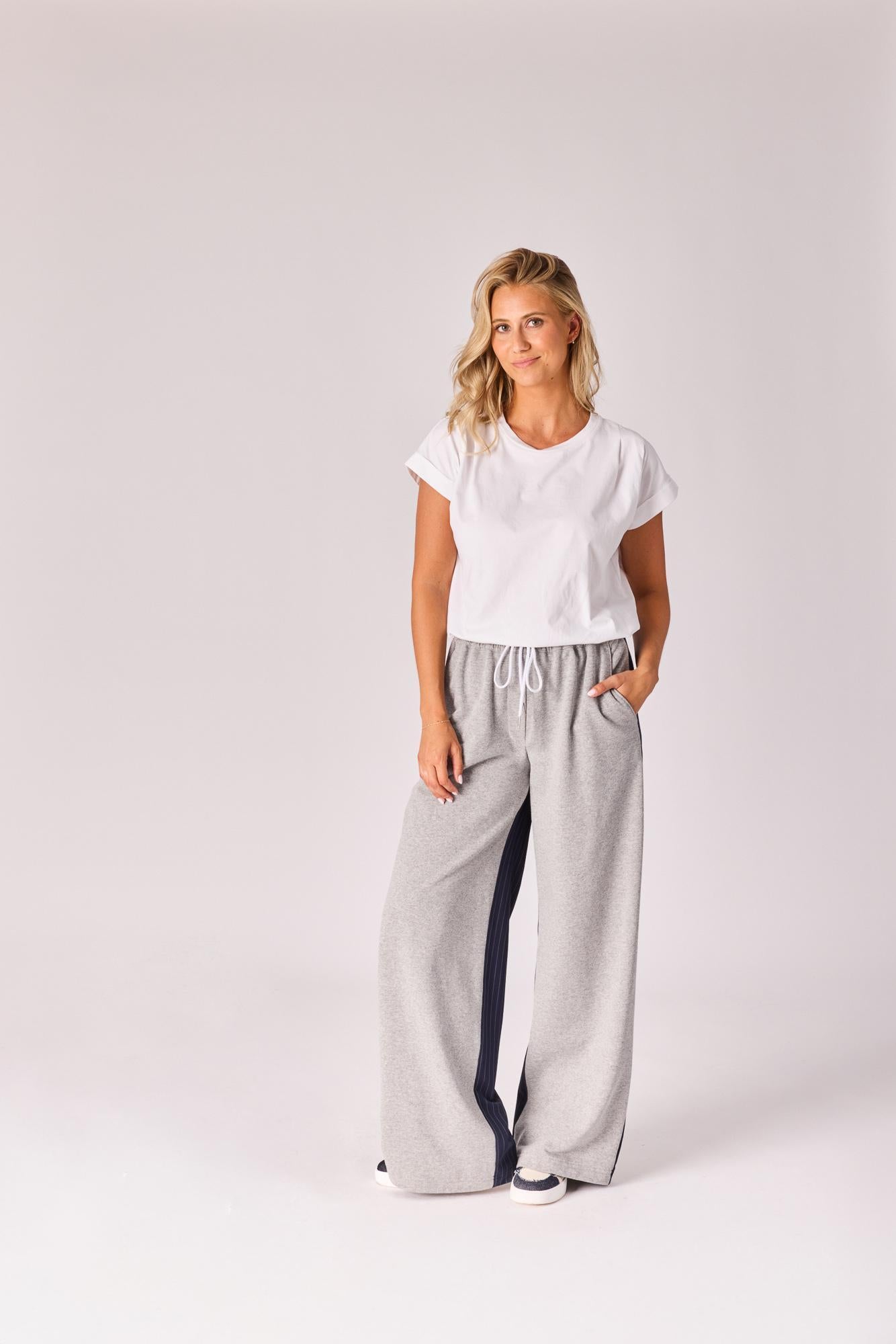T-shirt met schouderdetail - White