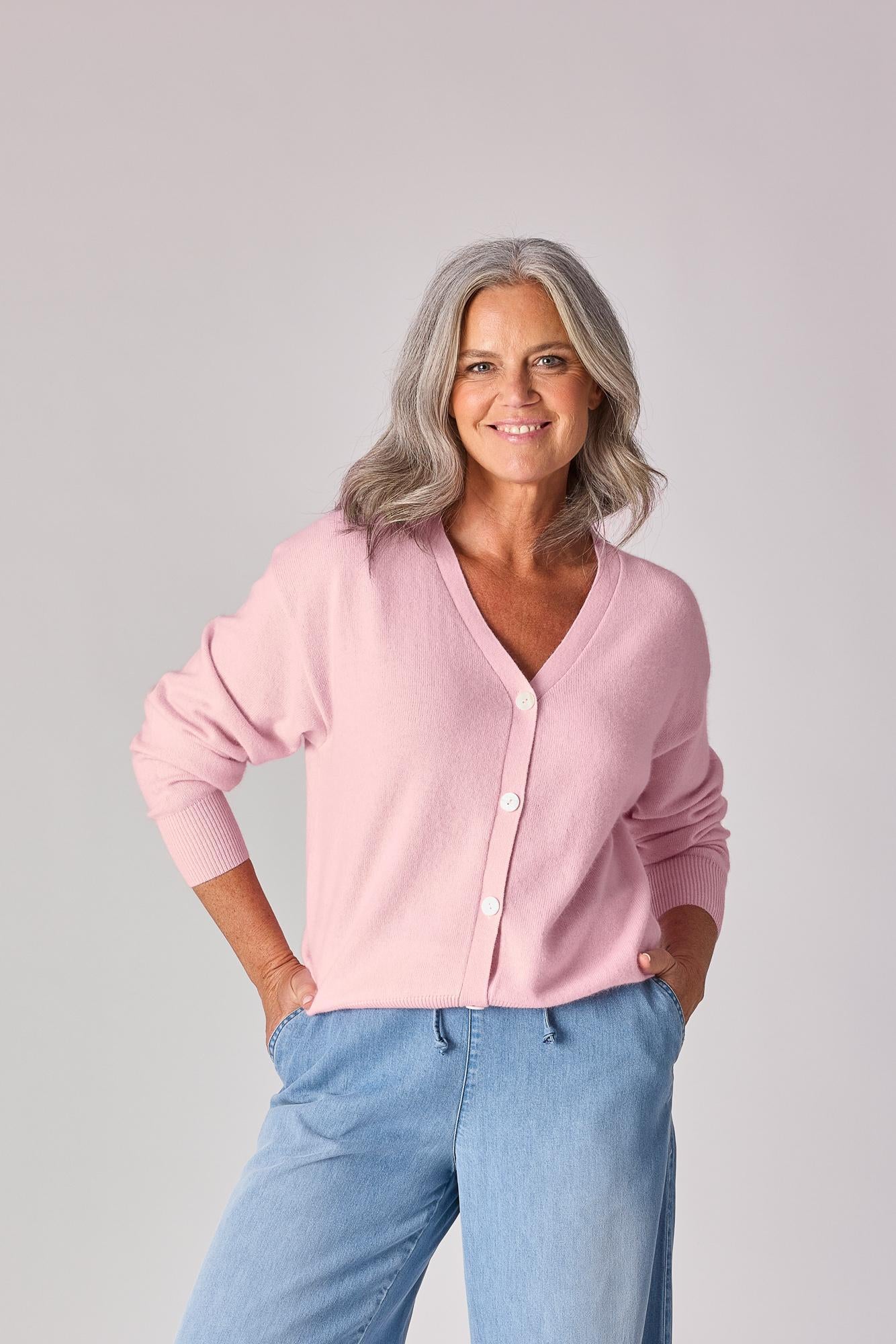 Gilet met knopen - Babypink