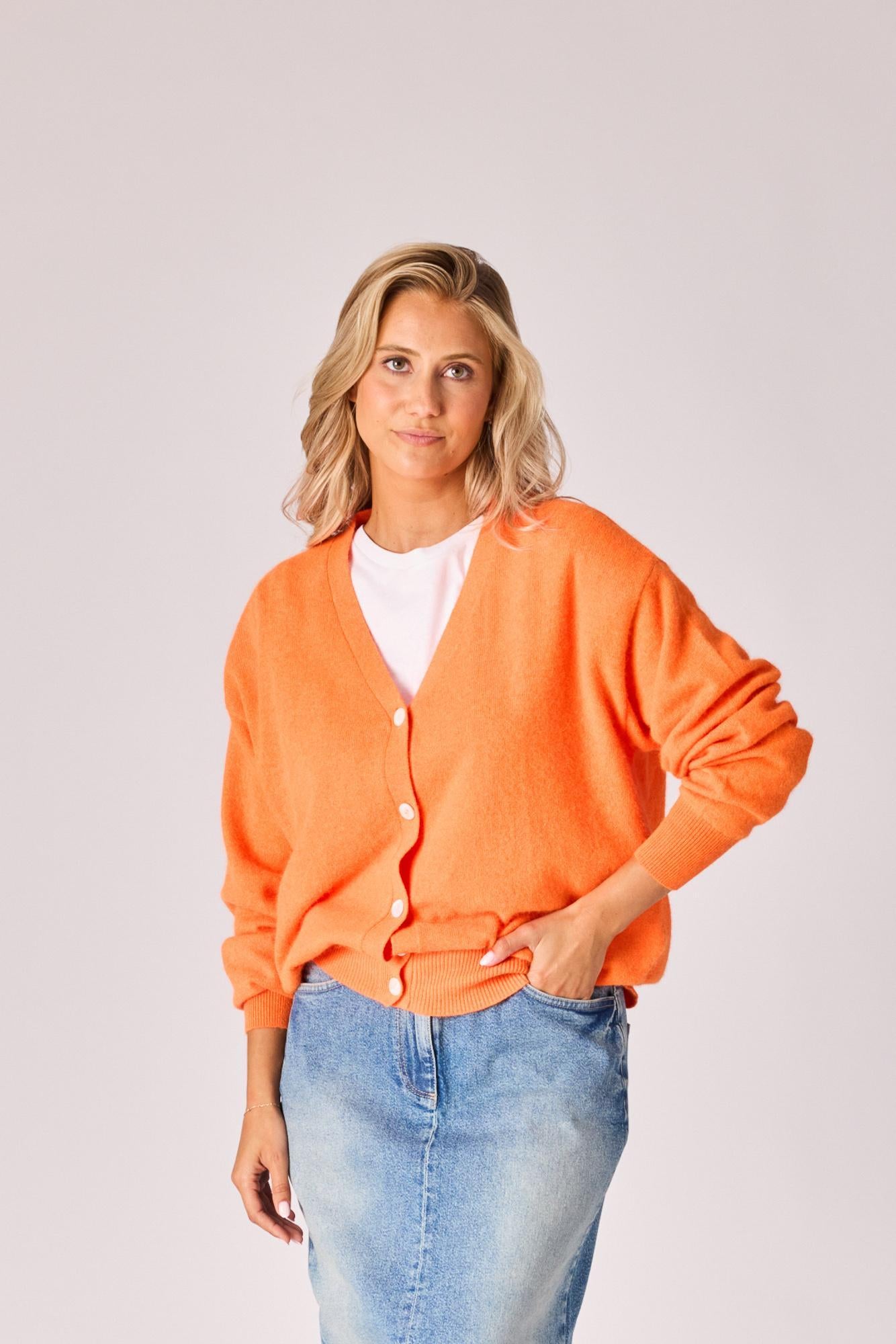 Gilet met knopen - Neon Orange