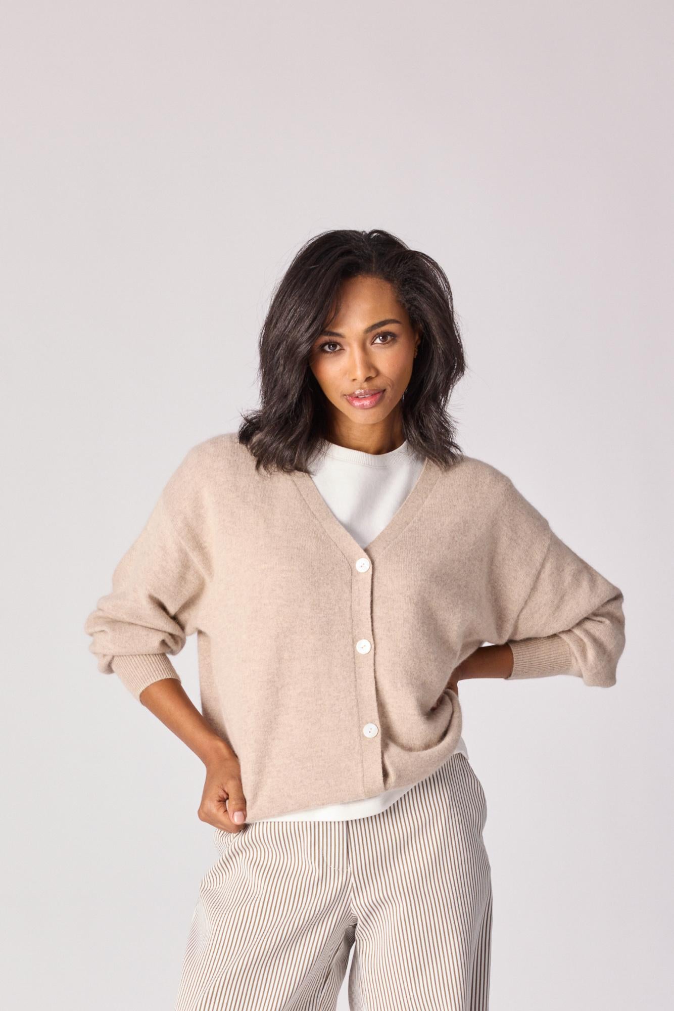 Gilet met knopen - Taupe