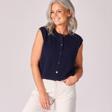 Debardeur met knopen - Navy