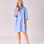 A-lijn jurk uit katoen - Lavender blue