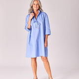 A-lijn jurk uit katoen - Lavender blue