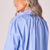 A-lijn jurk uit katoen - Lavender blue