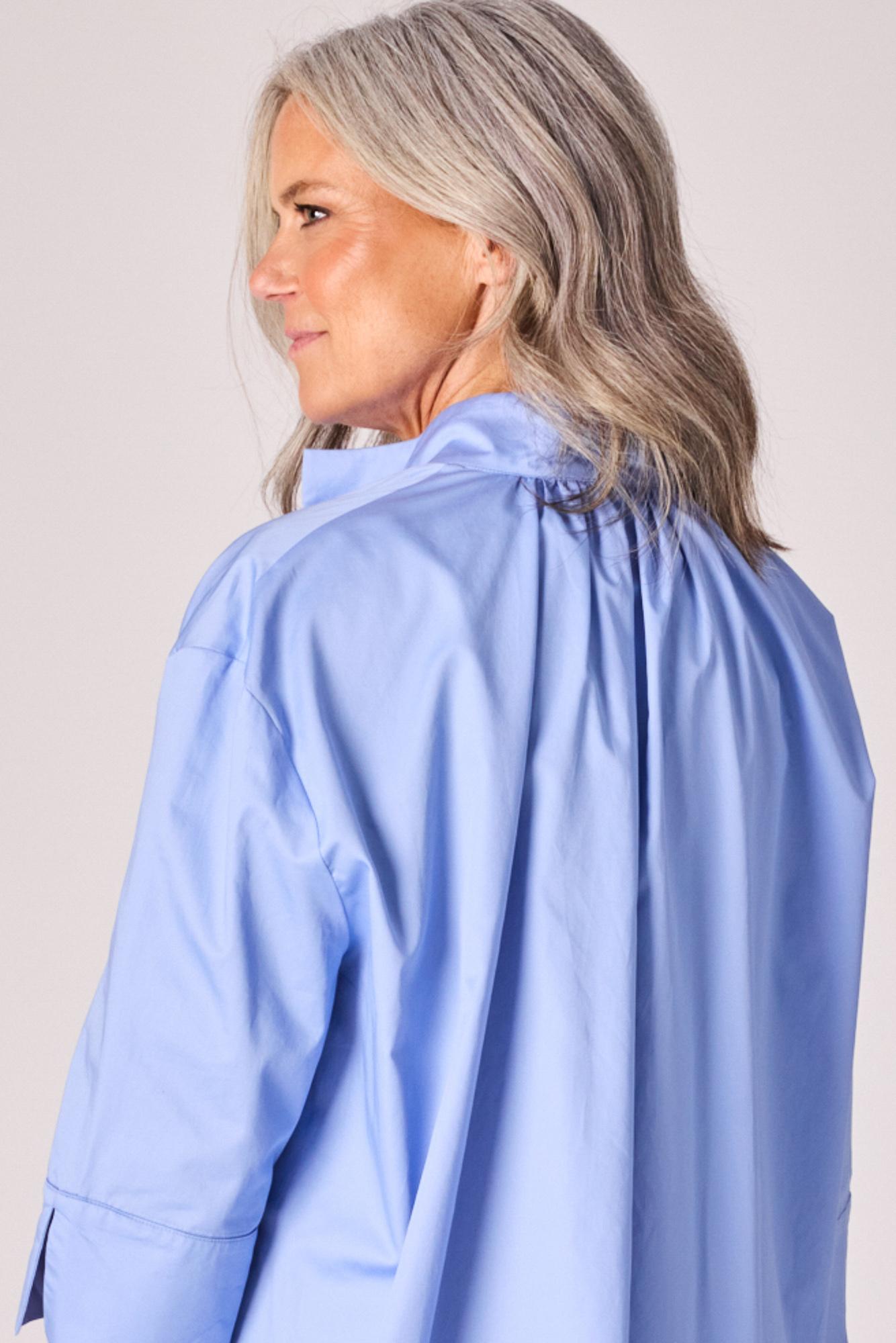 A-lijn jurk uit katoen - Lavender blue