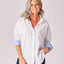 Katoenen overhemd met manchette detail - White / light blue