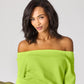 Pull met boothals - Neon yellow