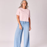 Blouse in bloemenkant - Blush pink