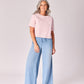 Blouse in bloemenkant - Blush pink