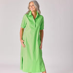 Lange jurk met smok - Neon green