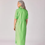 Lange jurk met smok - Neon green