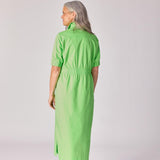 Lange jurk met smok - Neon green