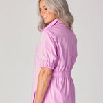 Lange jurk met smok - Lavender pink