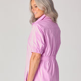 Lange jurk met smok - Lavender pink