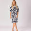 Kort jurk met rekkerdetail - Maze print