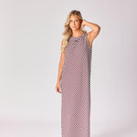 Lange jurk met streepjesmotief - Burgundy stripe