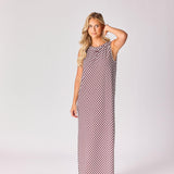 Lange jurk met streepjesmotief - Burgundy stripe