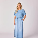 Soepelvallende jeansblouse - Jeans