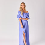 Off-shoulder blouse - Blue lavender