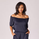 Off-shoulder blouse - Navy