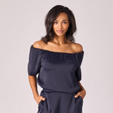 Off-shoulder blouse - Navy
