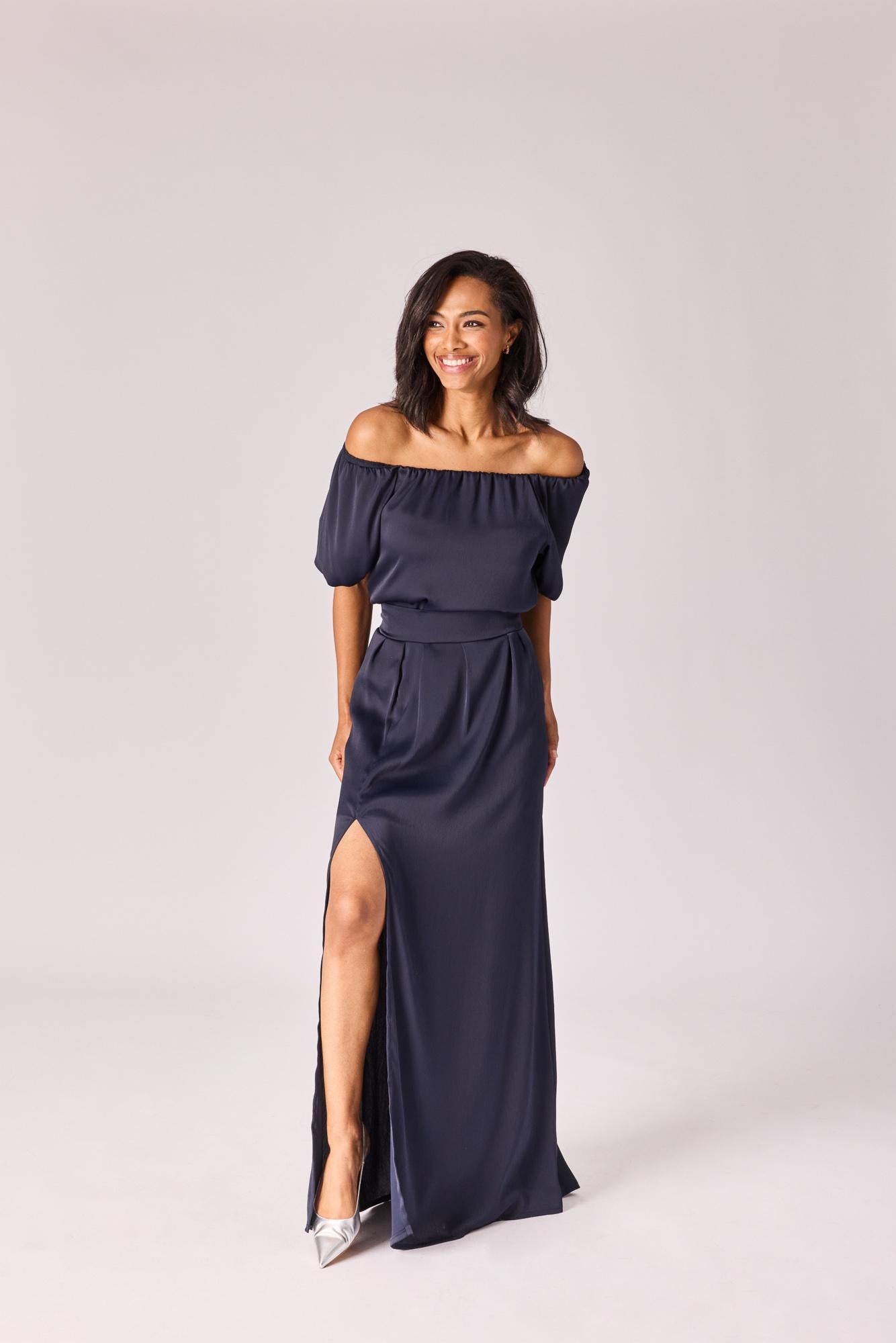 Off-shoulder blouse - Navy