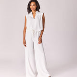 Wijde broek met rekker - White