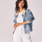 Wijde broek met rekker - White