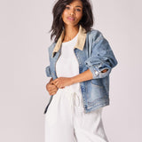 Wijde broek met rekker - White